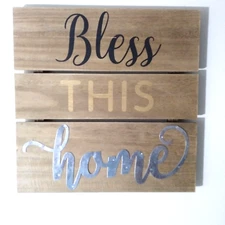 Stratton Home Decor Bless This Home Sign Rustic Farmhouse Wall Hanging 