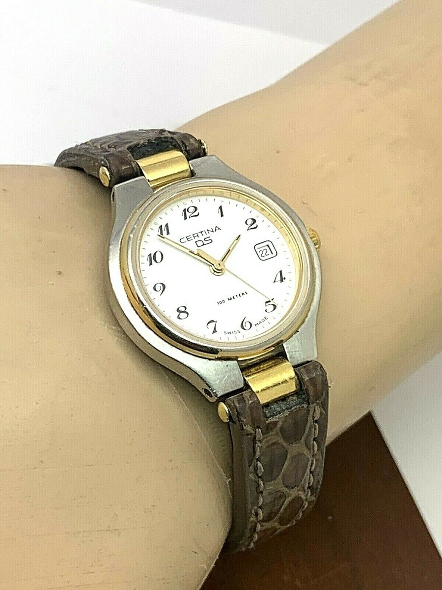 Certina Women\'s Watch 7060 DS White Dial Vintage Swiss Quartz 26mm Brown… Unique Women main image 3