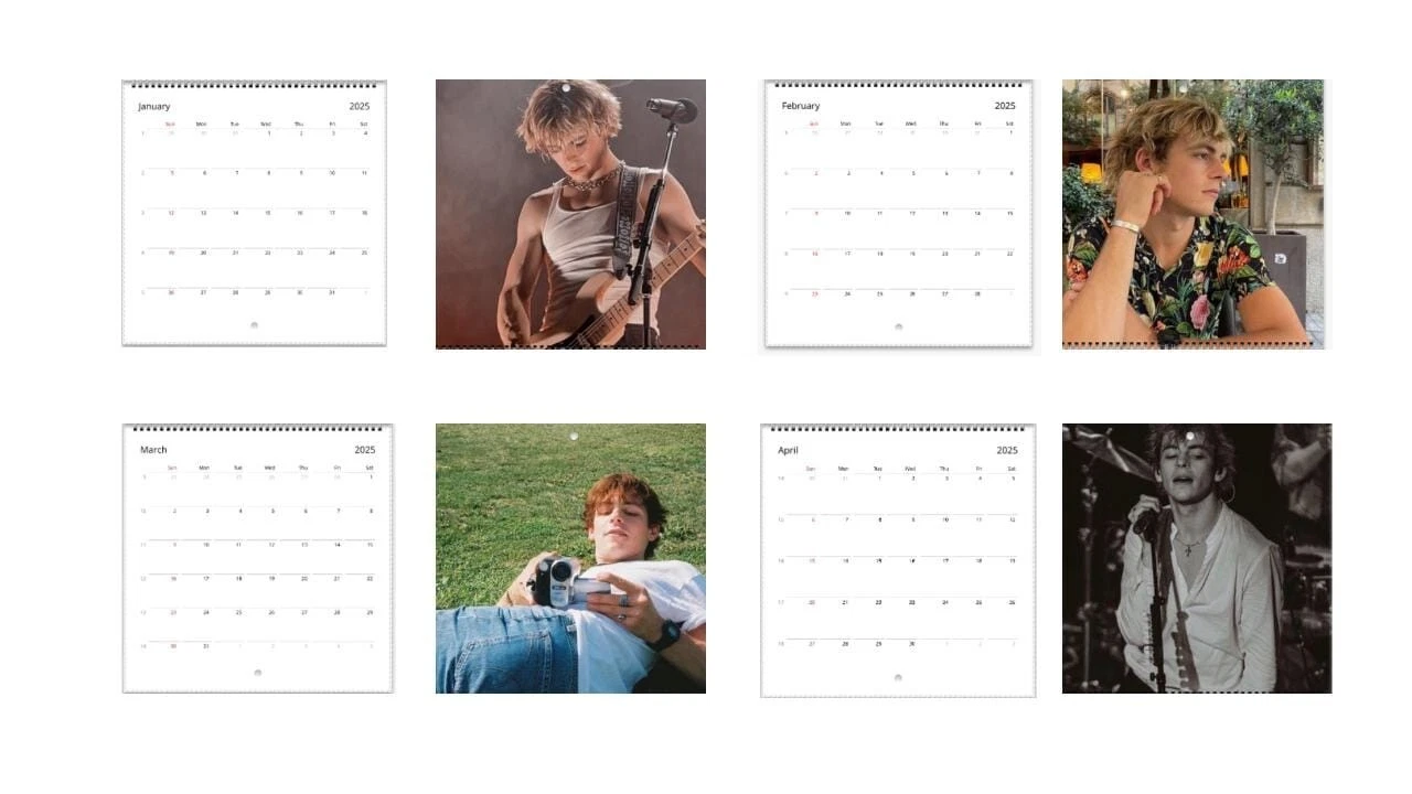 Ross Lynch 2025 Calendar, Calendar Ross Lynch Merch, Celebrity Calendar Gifts