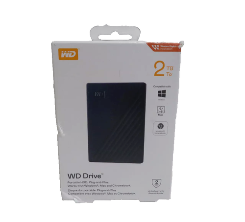 WD Portable HDD External 2TB Storage Hard Drive For Windows Mac & Chromebook