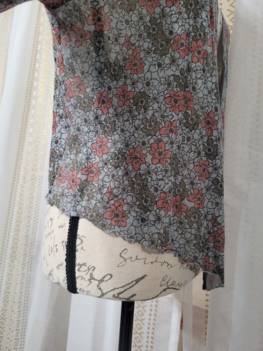 Cárdigan Recortado Cortado Suelto Malla L/S Estampado Floral Topper Para Mujer Grande - Imagen 9 de 14