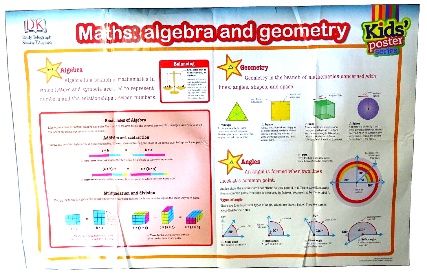 Maths multiplication square poster multiplication algebra geometry ebay