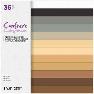 Crafter`s Companion Papercraft Card Textured Cardstock-Neutrals 8'' x 8'' New