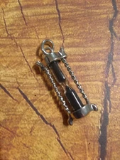 Hourglass Pendant Charm Black Silver with Real Sand Time Flies Hour Glass