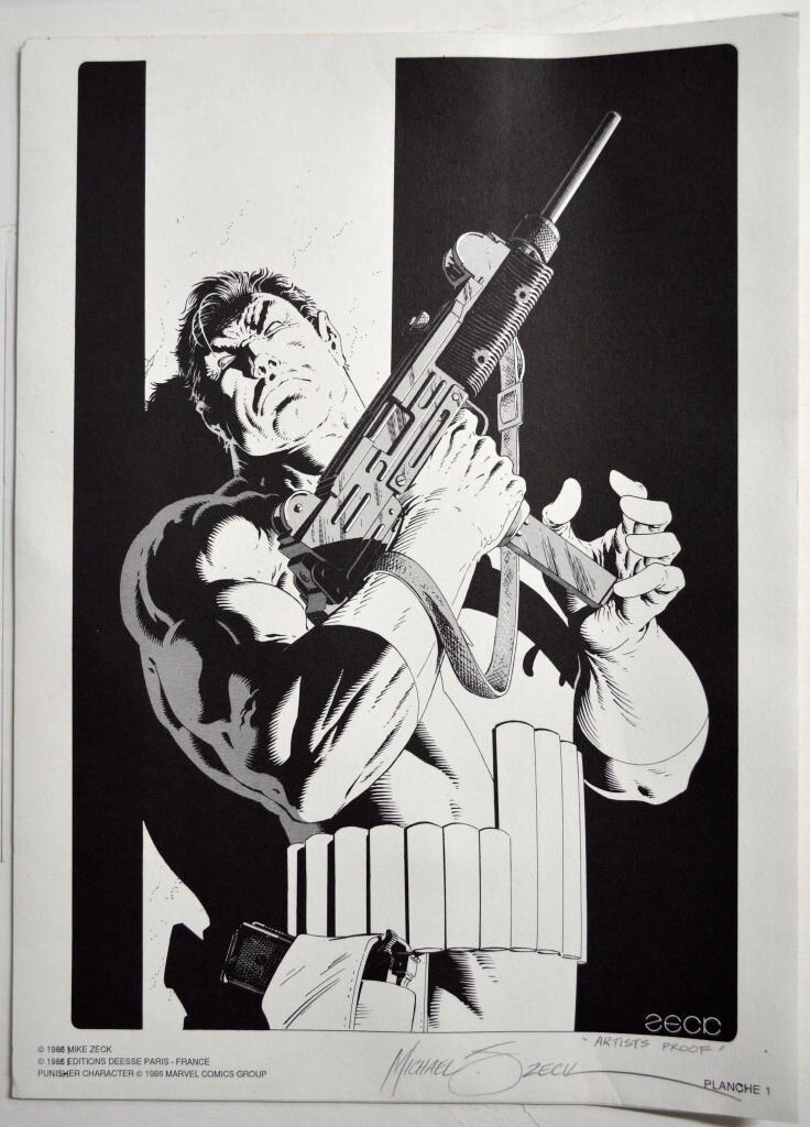 PUNISHER Artist Proof PRINT 1 HAND SIGNED by Artist Mike Zeck 1989