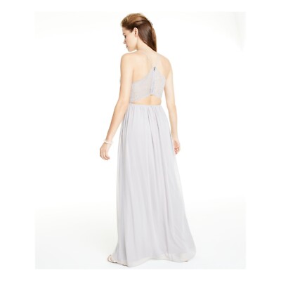 Emerald Sundae Junior XL Silver Platinum Lace Long Gown Dress NWT DA43 |  eBay