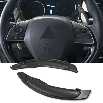 Aluminum Black Steering Wheel Paddle Shifter Extension For Mitsubishi Lancer Evo