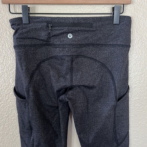 Leggings sportivi da donna Lululemon neri/grigi erica taglia 6 - Foto 6 di 8