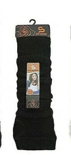 Cable Knit Women's Arm Finger Warmers With Thumb Holes Black Color New 15 Inch 