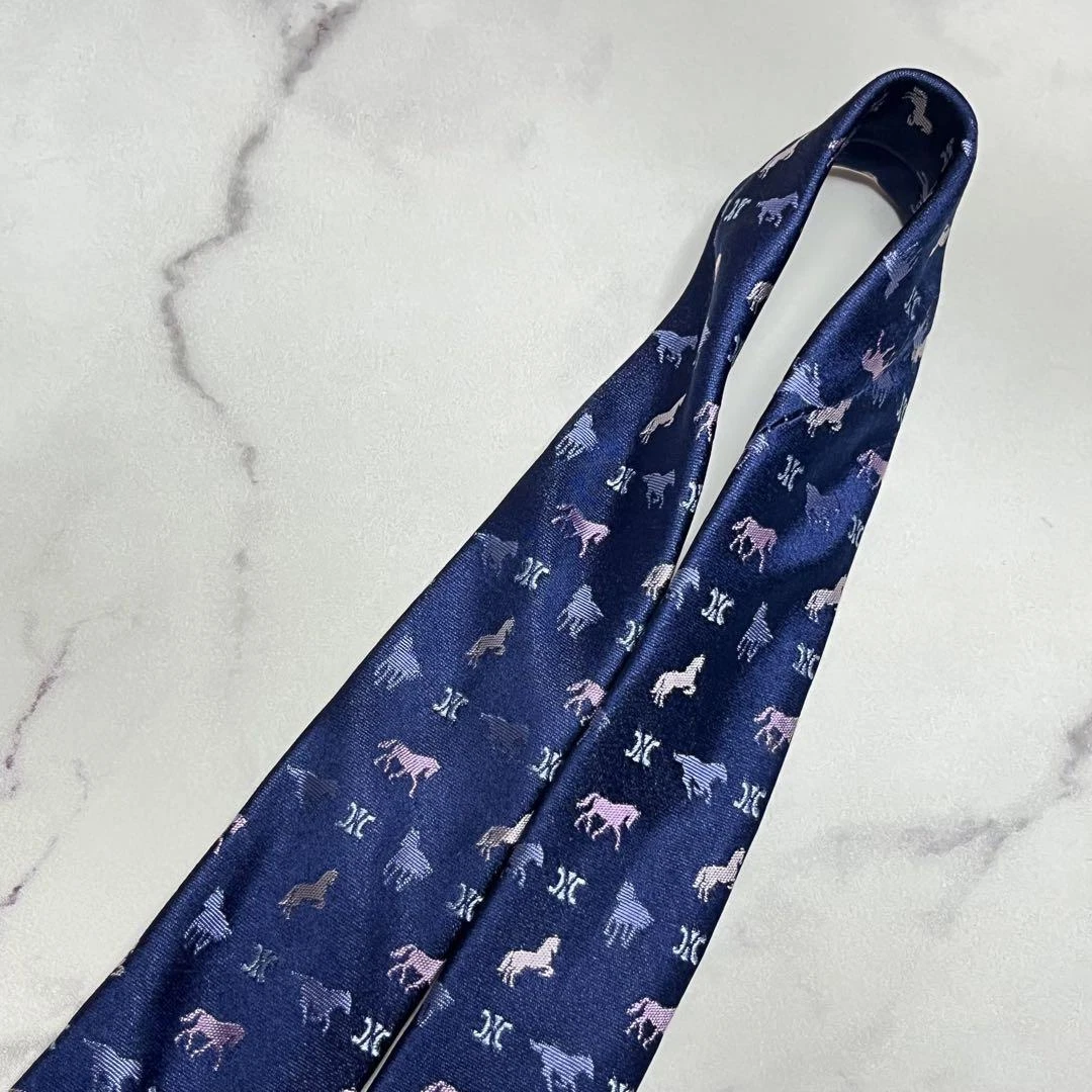 CELINE cravatta uomo seta originale usata cravatta abito classico lusso multicolore A15