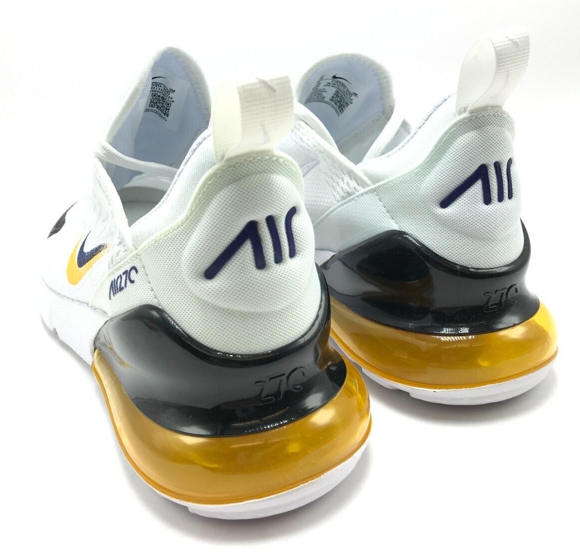 NEW* Youth Grade-School Nike Air Max 270 (GS) WHITE/WHITE-YELLOW