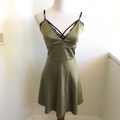 slim fit dress slacks Iona Cowl-Neck Backless Mini Dress in Olive Green main image 1