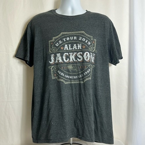 Allen Jackson Gray Short Sleeve Cotton 2019 US Tour Concert T-shirt Gildan XL - 第 1/7 張圖片