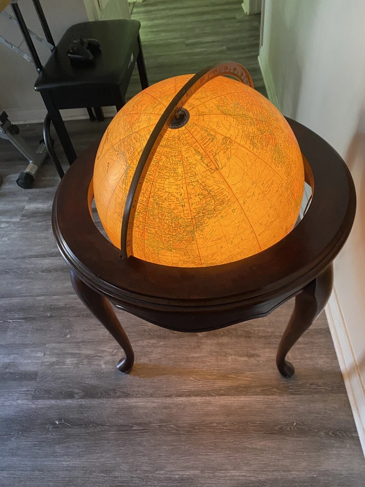 Raro De Colección Replogle Heirloom 16" Luz Piso Globo Neoclásico Madera Soporte Foto 4 de 4