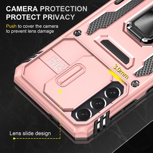 Custodia supporto antiurto per Samsung Galaxy S23 Ultra S22 S21 cover fotocamera scorrevole - Foto 51 di 61