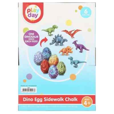 Dino Eggs Sidewalk 3D Chalk Set with One Dinosaur Inside Each Egg