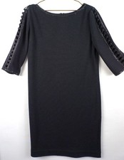 ST JOHN BLACK DRESS ELEGANT KNIT WOMEN SZ 8
