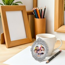 4 Pcs Mini Cornici Per Foto Cornice Vintage Resina Color Argento