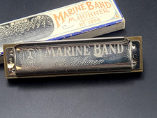 Vintage M. Hohner Marine Band Harmonica No. 1896 Key Of C Original Box Germany