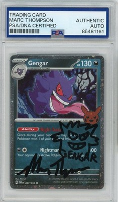 PSA Authentic Signed Marc Thompson Gengar Cosmos Holo 57/91 Trick or Trade 2024