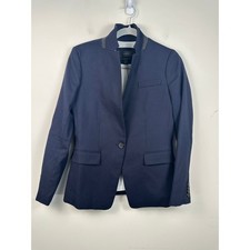 J. Crew Regent Blazer Size 2 Single Button Wool Navy Minimalist Work Wear EUC