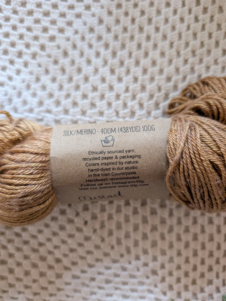 LITLG Life in the Long Grass seda merino calcetín hilo 425yd amarillo mostaza Foto 4 de 4