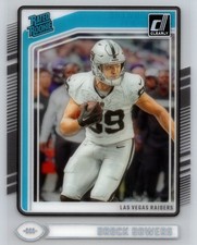 2024 Panini Clearly Donruss Rated Rookie Brock Bowers #57 Las Vegas Raiders RC