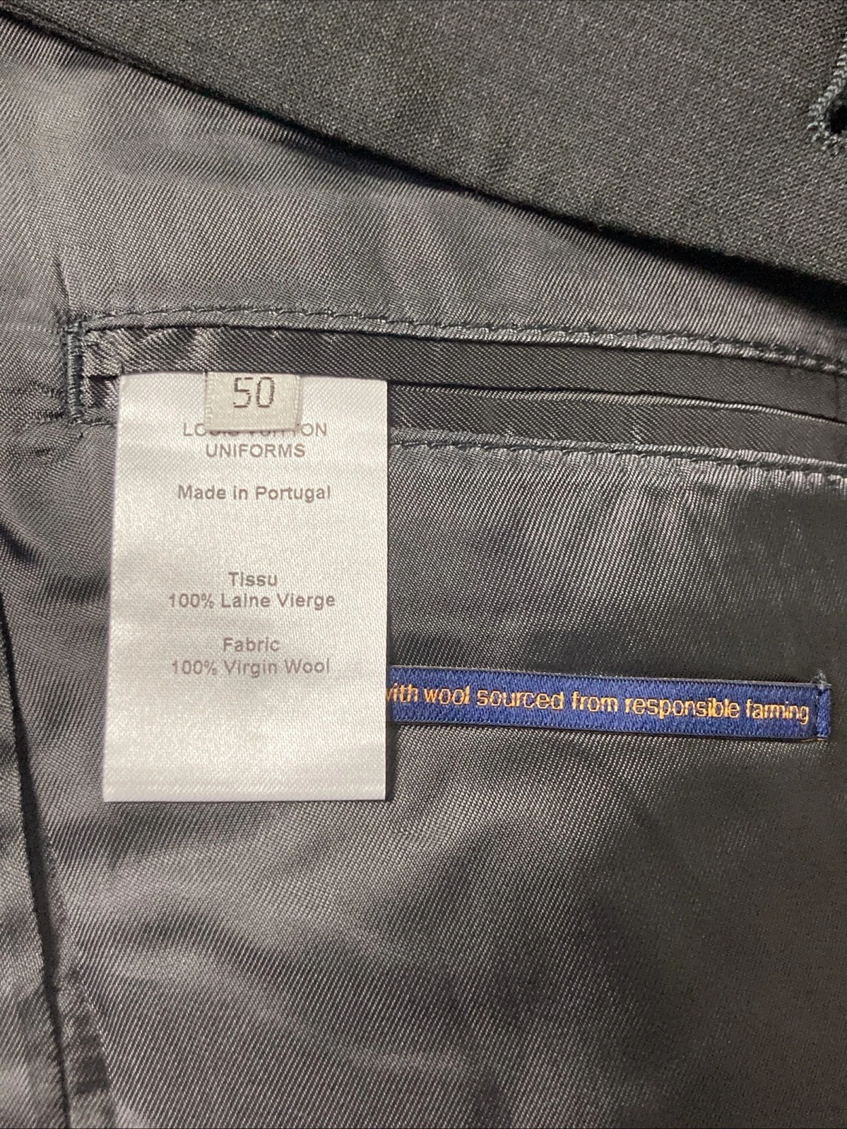 LOUIS VUITTON（LV） Giacca LOUIS VUITTON Uniformi Taglio Away 100% Lana Vergine Grigio Scuro EU 50 Nuova con etichette