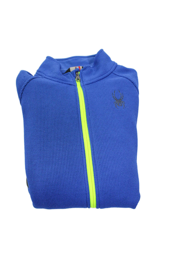 Spyder Kinder Jungen durchgehender Reißverschluss Langarm Rollkragen Pullover blau Größe 18