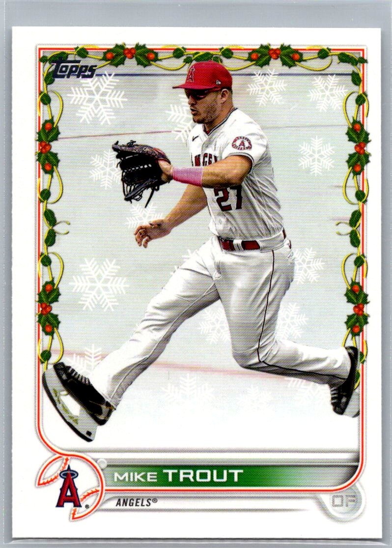 2022 Topps Holiday Mike Trout Super Rare Ice Skates Variation SSSP #HW50
