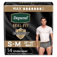 Depend Real Fit Incontinence Underwear for Men, Max Absorbency, S/M, 14 Count
