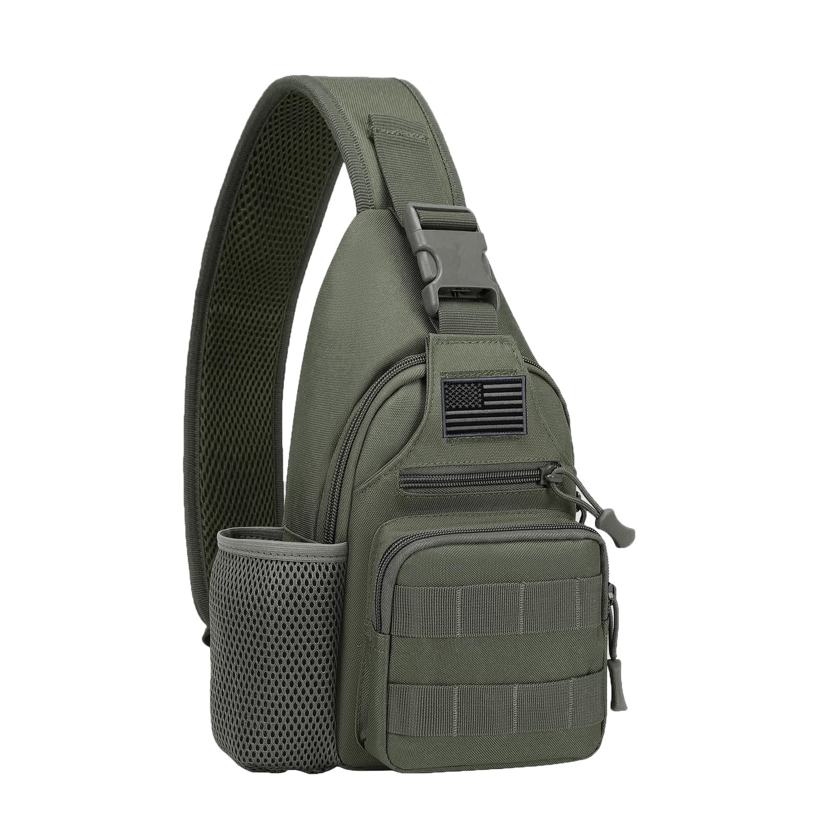 Tactical Crossbody Bag for Men with Water Bottle Holder, MOLLE EDC Shoulder S...