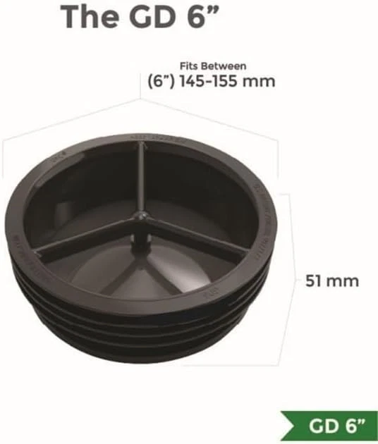 Green Drain 6 - Removable Trap Seal for 145-155mm Pipes - Image 4 of 4