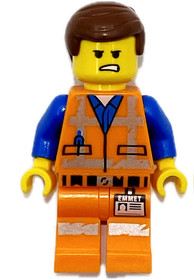 LEGO MOVIE EMMET MINIFIGURE with Angry and Scared Look - New & Authentic!