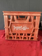 DWN3-Vintage Summit Farm Milk St. Paul, MN.Red Plastic Crate 13x13x11