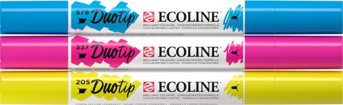 Talens Ecoline Duotip Juego de Colores Primarios 3 Colores 2 Puntas Acuarela Pincel - Imagen 5 de 12