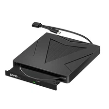 Portable 5Gbps External DVD Drive W/USB-C&USB-A Port For CD/DVD/VCD Formats