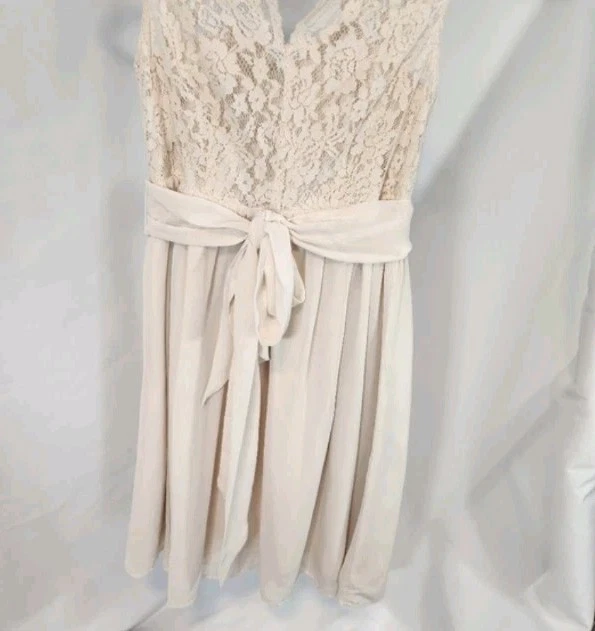 Tevoli Womens 6 Lace Over Corset Top Sheer Over Sateen Formal Dress - Image 2 of 4