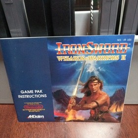 Iron Sword: Wizards & Warriors Nintendo NES Game Cartridge and manual