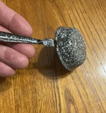 RARE CHILD'S SIZE BEAUTY BLACK  WHITE FRY PAN Graniteware Enamelware ANTIQUE