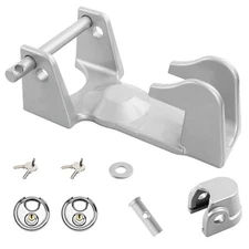 Gooseneck Trailer Hitch Lock w/ 2x key lock For RV Heavy Duty Trailers Silver