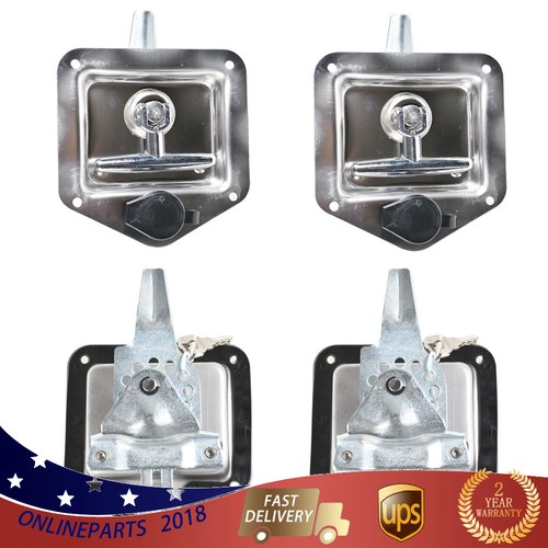 4 Pcs T-handle Tool Box Lock RV Door Latch w/8 Keys Stainless Steel - Imagen 12 de 13