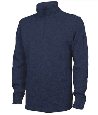 Charles River Apparel Men s Navy Heathered Fleece 1/4 Zip Pullover, Style 9312