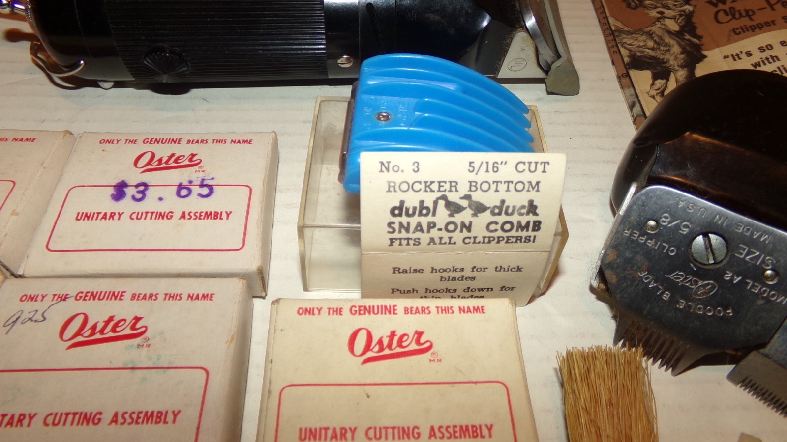 Oster Vintage A-2 A2 Animal Clipper with Extra Heads & New Blades LOT