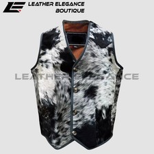 Vintage Genuine Cowhide Hair-On Leather Western Vest – Cowhide Fur Waist coat