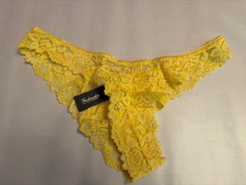 Frederick's Of Hollywood Jessica Lace Tanga White / Yellow / Nude Size 1X