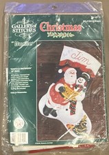 Bucilla Christmas 15" Diag. Felt Stocking Kit "Santa  Snowman" 32710 -NEW