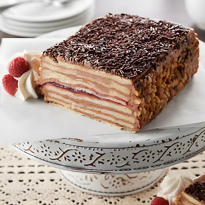 Lithuanian Bakery Chocolate Raspberry Torte 8 Serving European Layer Cake