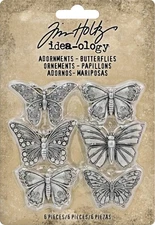 Idea-Ology Metal Adornments 1" 6/Pkg Butterflies