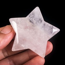 41g 53mm Natural White Quartz Star Milky Crystal Healing Reiki Chakra Stone